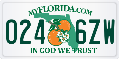 FL license plate 0246ZW