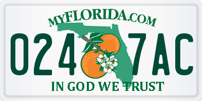 FL license plate 0247AC
