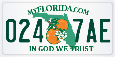 FL license plate 0247AE