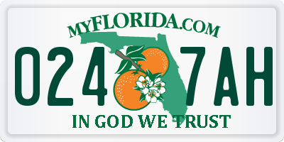 FL license plate 0247AH