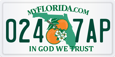 FL license plate 0247AP