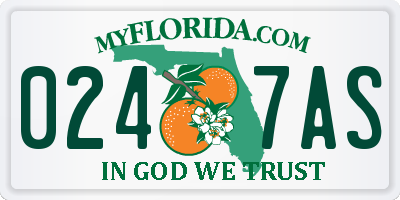 FL license plate 0247AS