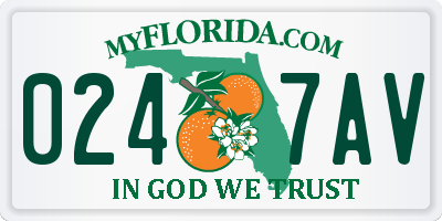 FL license plate 0247AV