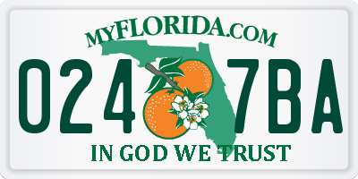 FL license plate 0247BA