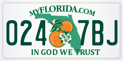 FL license plate 0247BJ