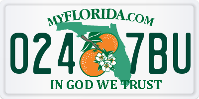 FL license plate 0247BU