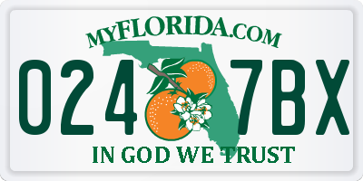 FL license plate 0247BX