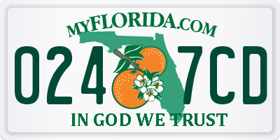 FL license plate 0247CD