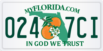 FL license plate 0247CI