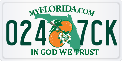 FL license plate 0247CK