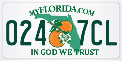 FL license plate 0247CL