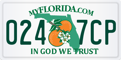FL license plate 0247CP