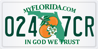FL license plate 0247CR