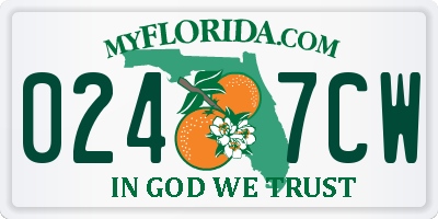 FL license plate 0247CW