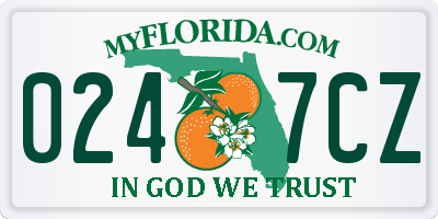 FL license plate 0247CZ