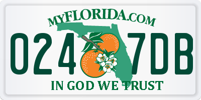 FL license plate 0247DB