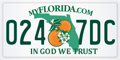 FL license plate 0247DC