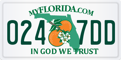 FL license plate 0247DD
