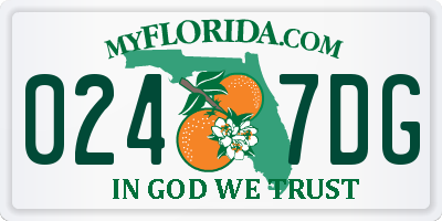 FL license plate 0247DG
