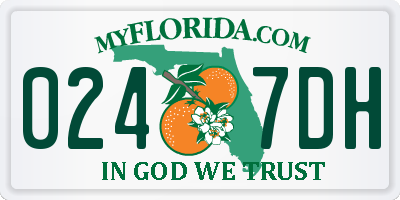 FL license plate 0247DH