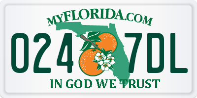 FL license plate 0247DL