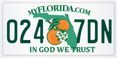 FL license plate 0247DN