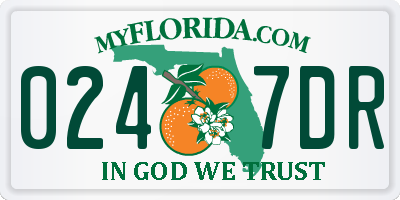 FL license plate 0247DR