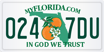 FL license plate 0247DU