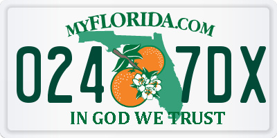 FL license plate 0247DX