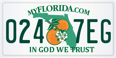 FL license plate 0247EG
