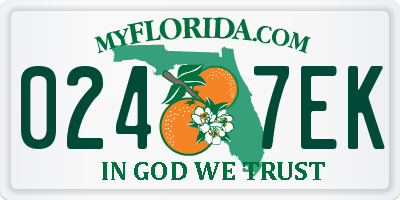 FL license plate 0247EK