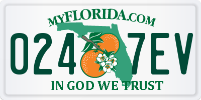 FL license plate 0247EV