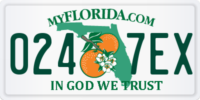 FL license plate 0247EX