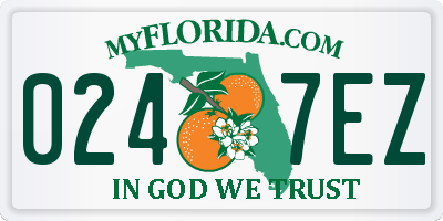 FL license plate 0247EZ