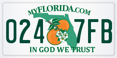 FL license plate 0247FB