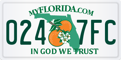FL license plate 0247FC