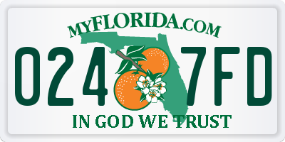 FL license plate 0247FD