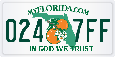 FL license plate 0247FF