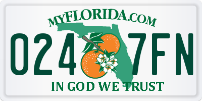 FL license plate 0247FN