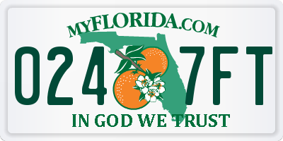FL license plate 0247FT