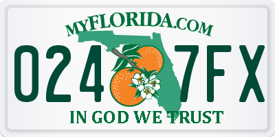 FL license plate 0247FX