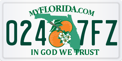 FL license plate 0247FZ