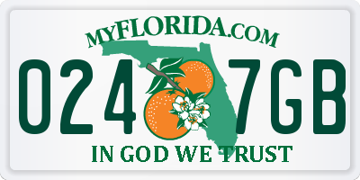 FL license plate 0247GB