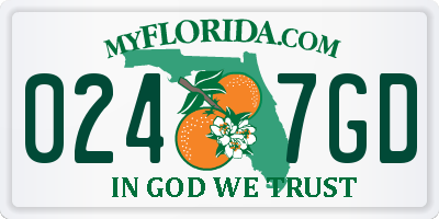 FL license plate 0247GD