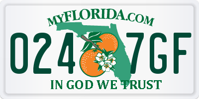 FL license plate 0247GF