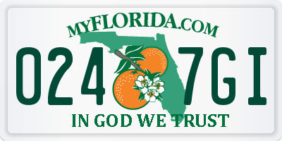 FL license plate 0247GI