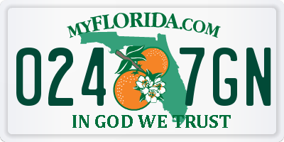 FL license plate 0247GN