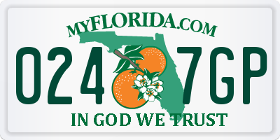 FL license plate 0247GP
