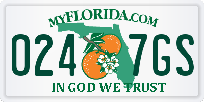 FL license plate 0247GS