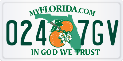 FL license plate 0247GV